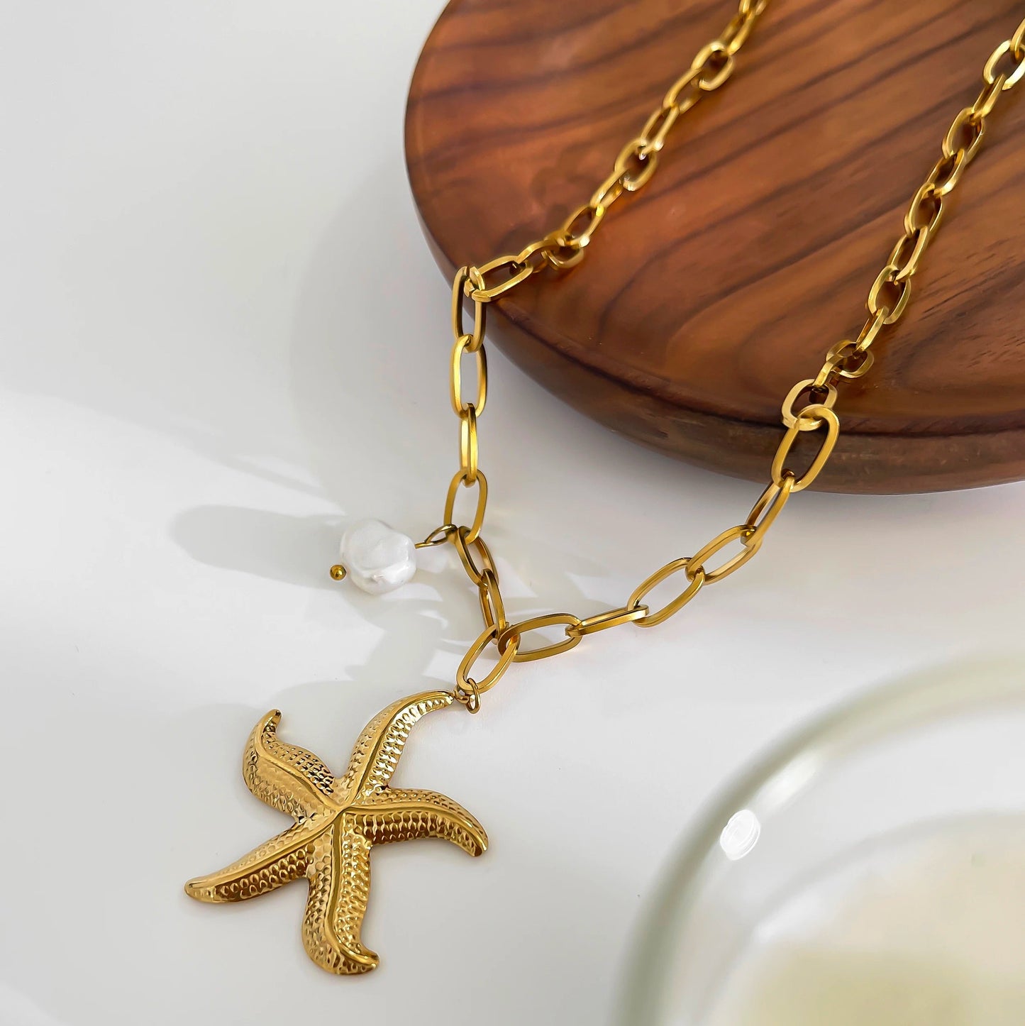 Wakacyjny naszyjnik z perełką