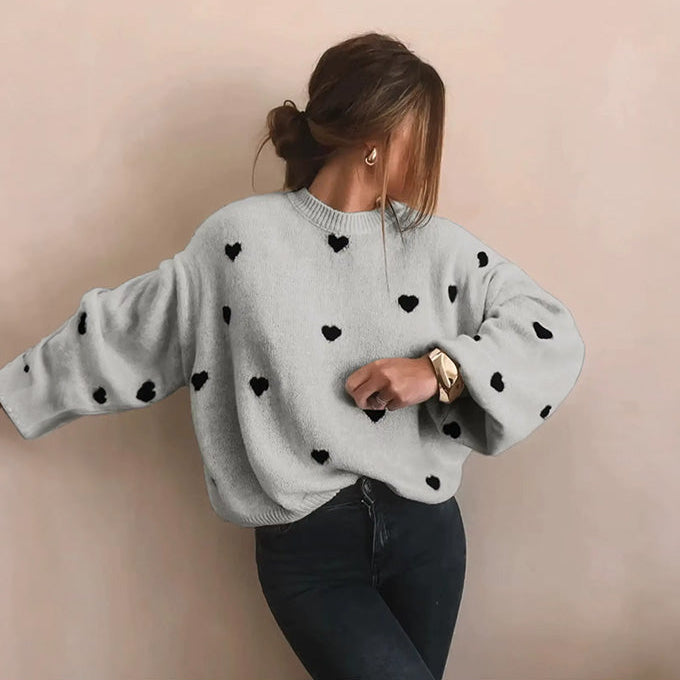 Damski sweter w serca