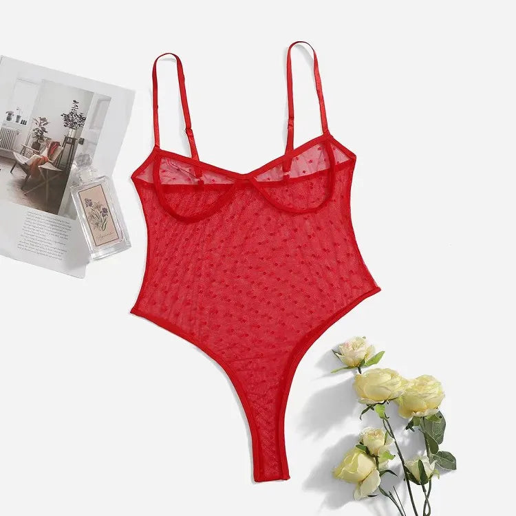 Prześwitujące body w kropki