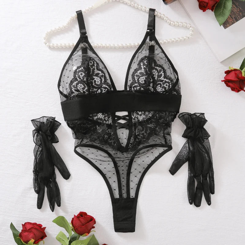 Body damskie z rękawiczkami