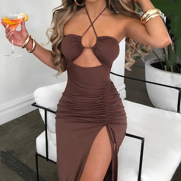 Sukienka maxi z wycięciem