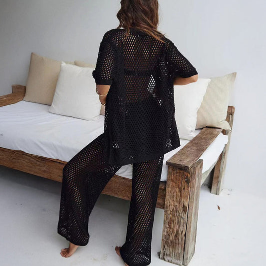 Ażurowy komplet plażowy