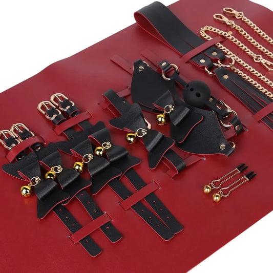 Zestaw akcesoriów erotycznych z kokardką