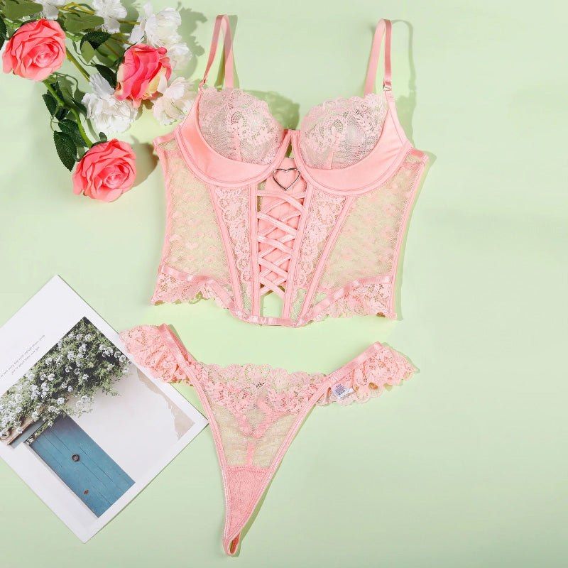 Różowy komplet z topem