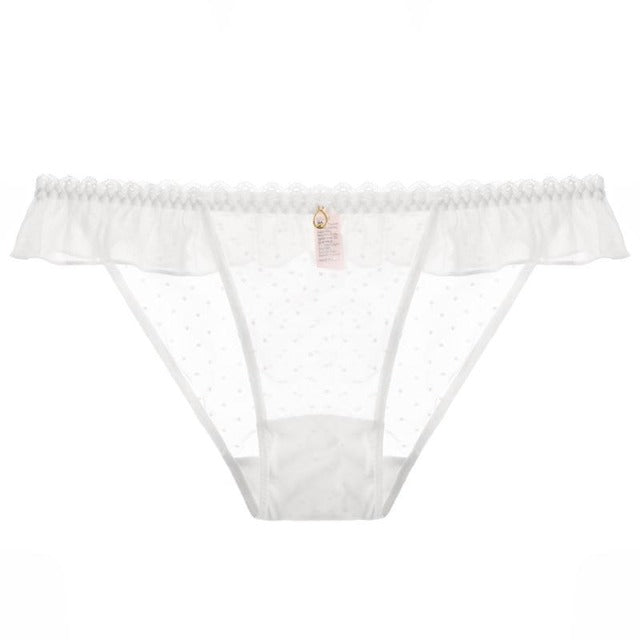 Koronkowe figi z falbanką