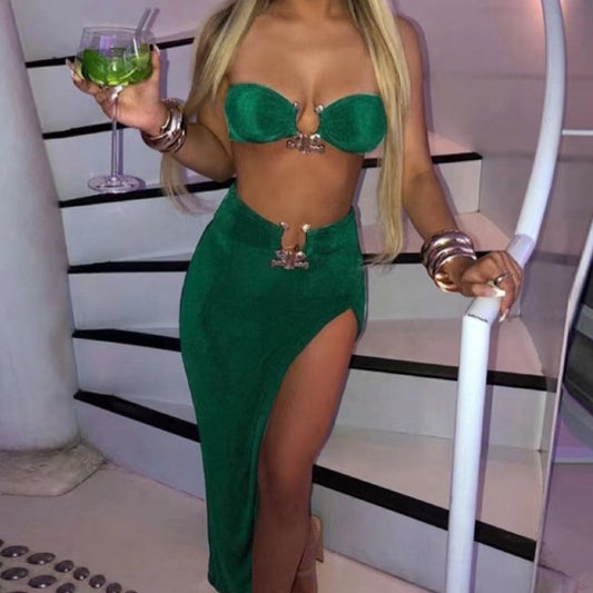 Wakacyjny komplet ze spódnicą