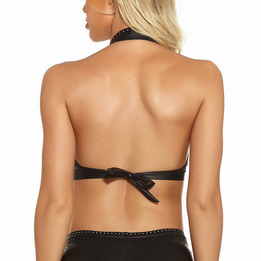 Skórzany biustonosz