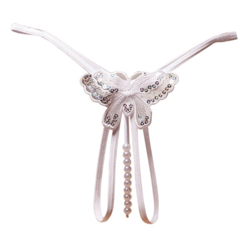 Wycięte majtki z perełkami