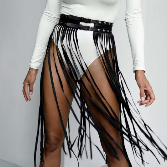 Skórzana spódnica harness