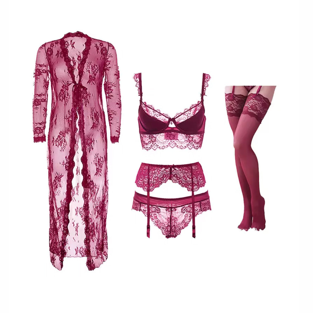 5-elementowy komplet bielizny ze szlafrokiem QUEEN