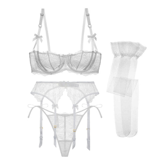 4-częściowy komplet bielizny ślubnej