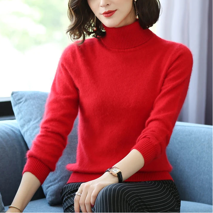 Kaszmirowy sweter z golfem