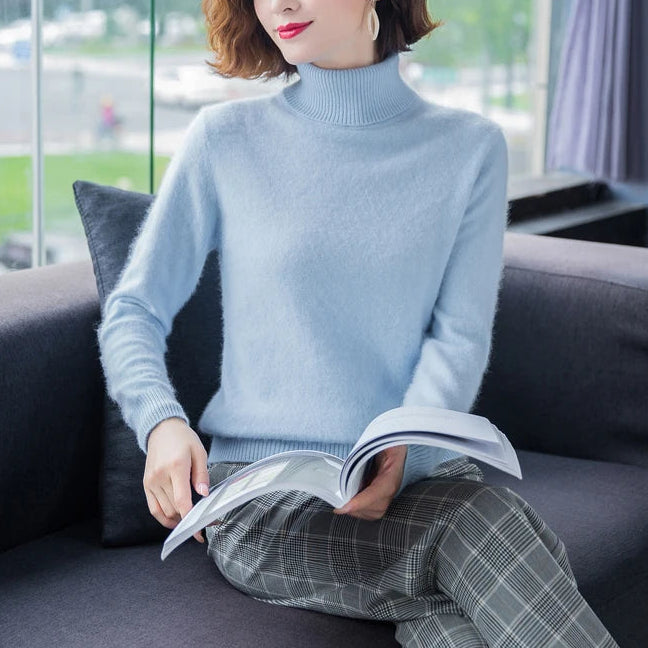 Kaszmirowy sweter z golfem