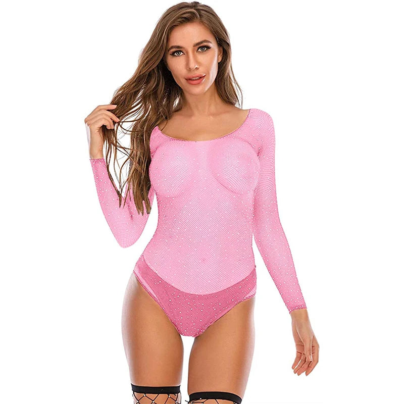 Bodystocking damski z kryształkami