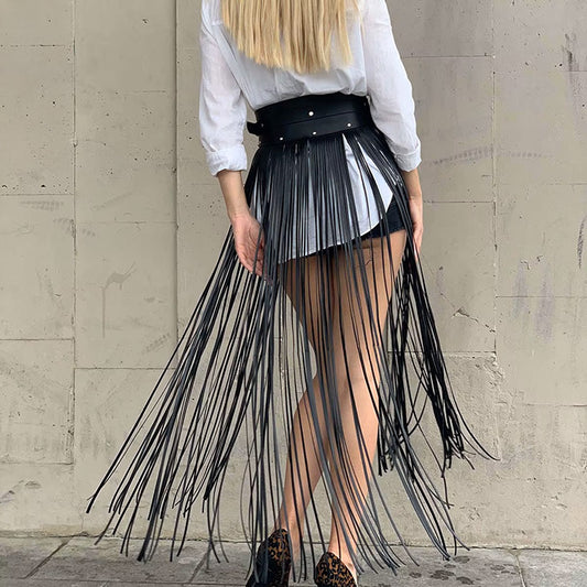 Skórzana spódnica harness