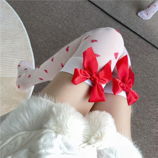 Pończochy z kokardką