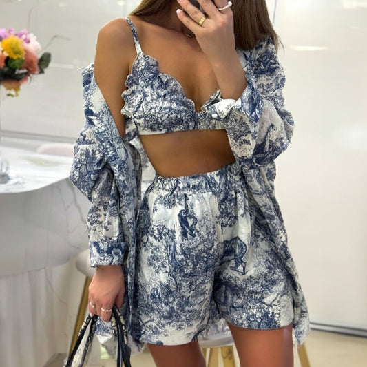 Krótki komplet letni we wzory