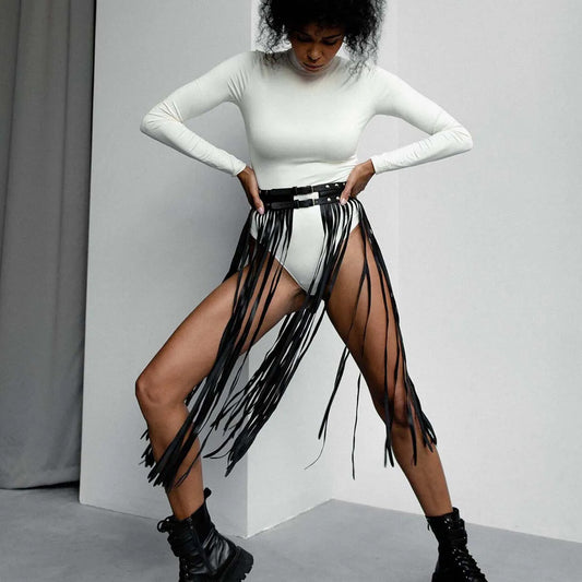Skórzana spódnica harness