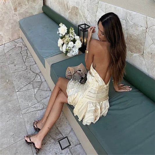 Kremowa sukienka damska