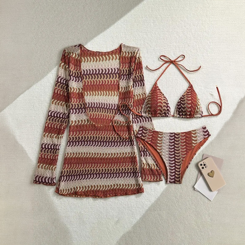 Zestaw bikini z narzutką