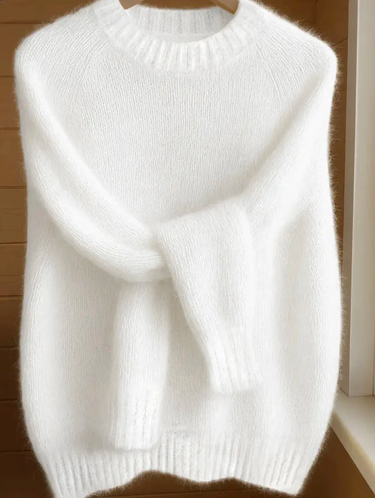 Pastelowy miękki sweter z długim rękawem