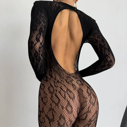 Panterkowy bodystocking