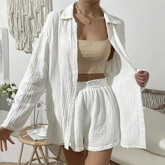 Muślinowy komplet letni