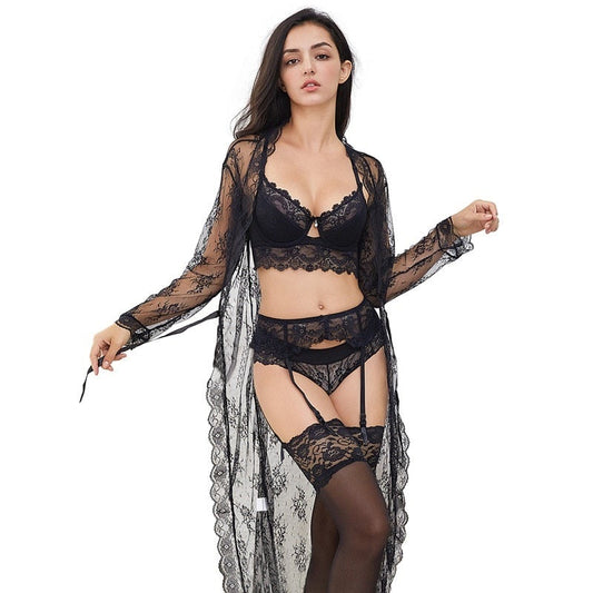 7-elementowy komplet bielizny ze szlafrokiem QUEEN