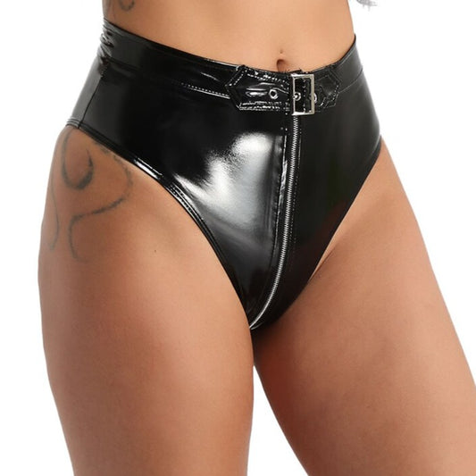Lateksowe majtki z wysokim stanem do pole dance